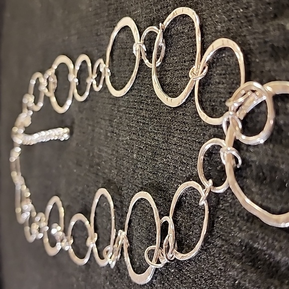 Chico's Silver Tone Circle Link Chain Necklace - Picture 7 of 7